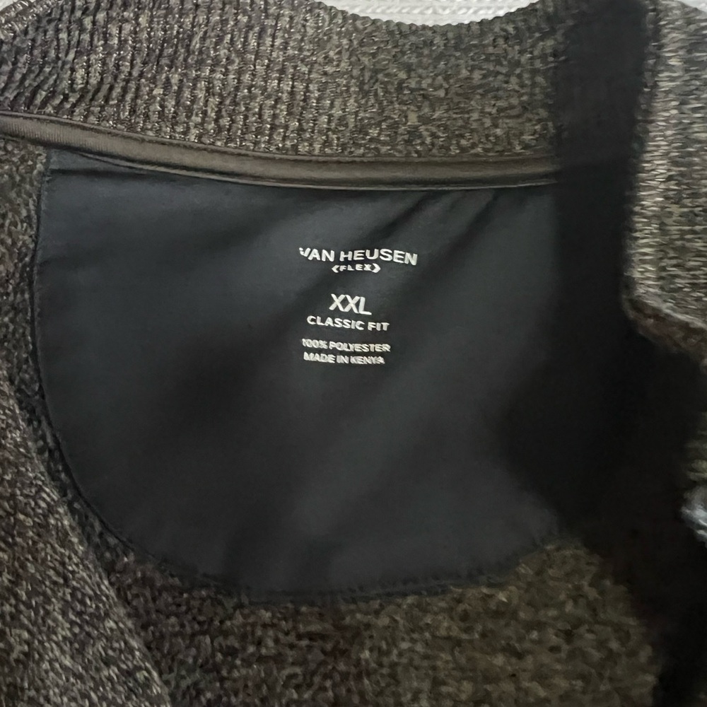 Men’s Van Huesen Flex Grey Quarter Zip Pullover Sweater Size XXL - Picture 4 of 5